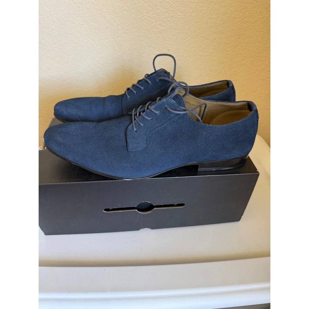 Aldo Clinttun Navy Blue Textured Oxford Dress Shoes Mens 10